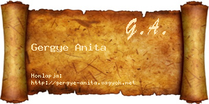 Gergye Anita névjegykártya
