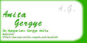 anita gergye business card